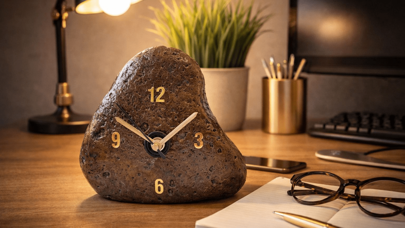 River Stone Time Table clock