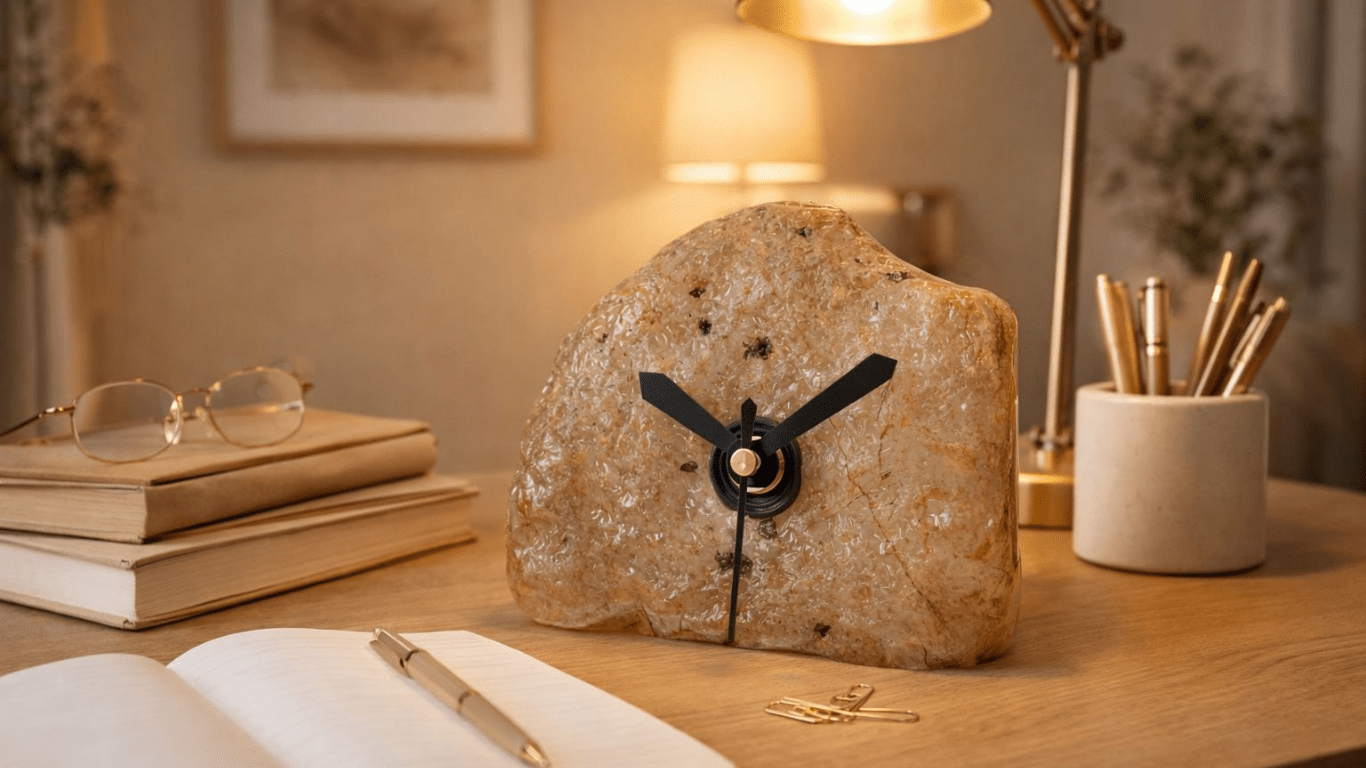River Stone Time Table clock