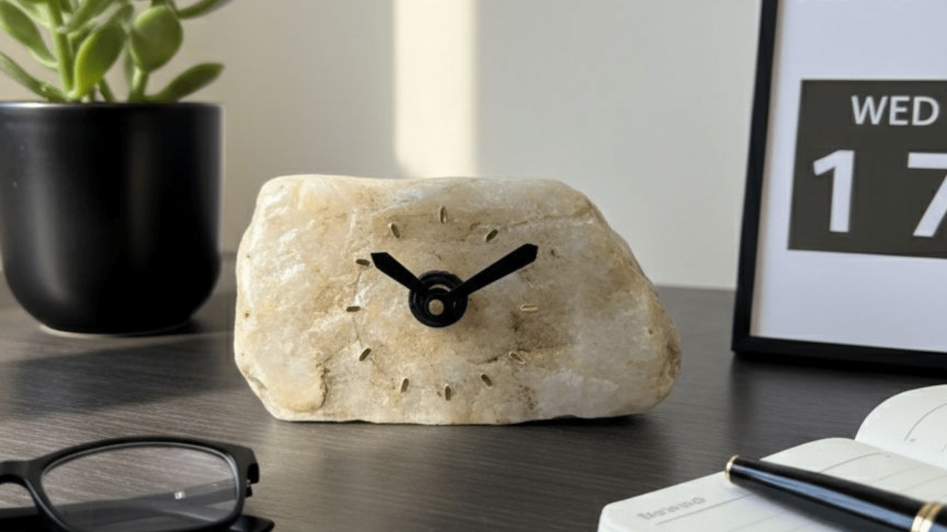 river stone time table clock