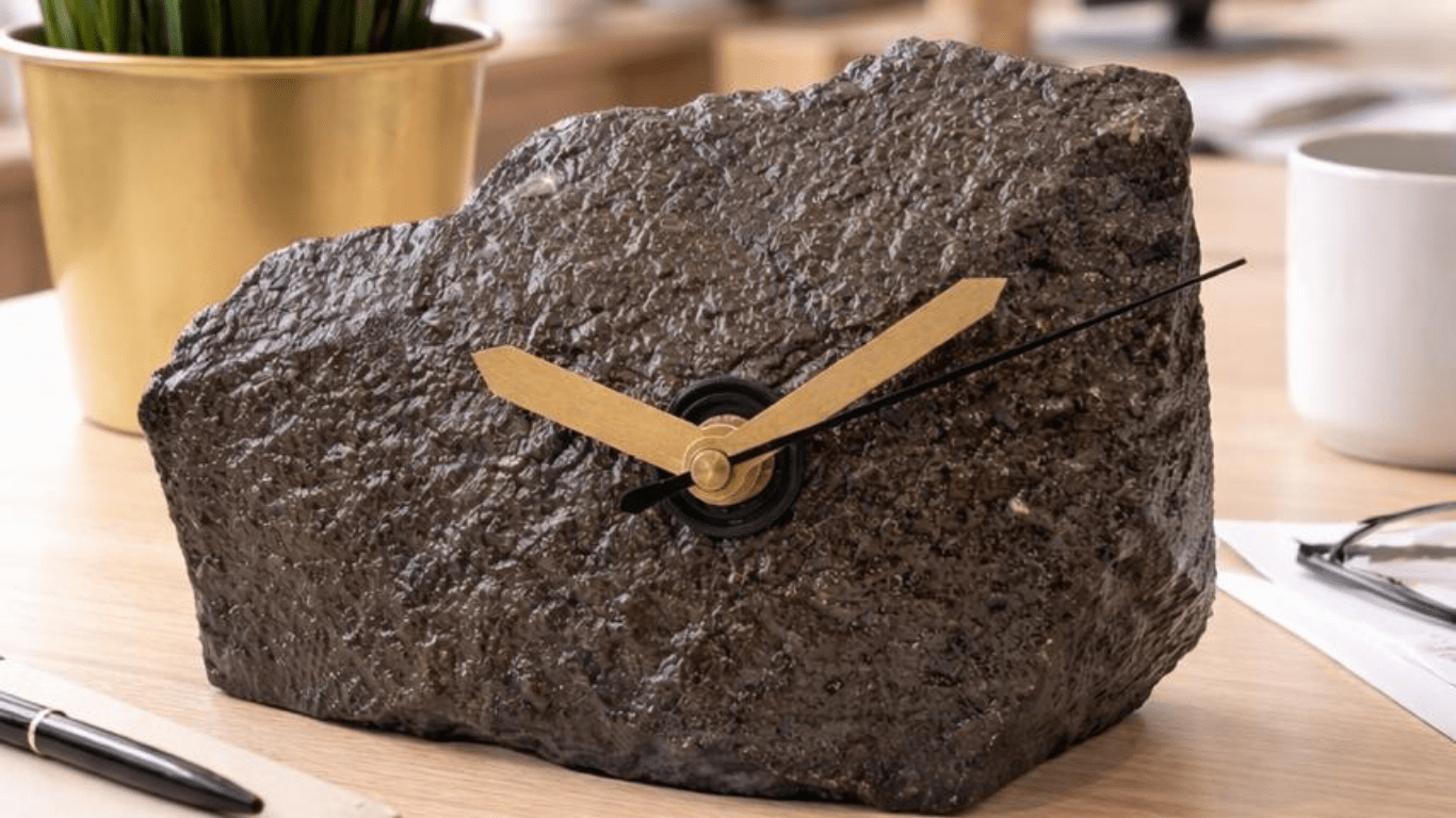 river stone time table clock