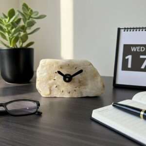 White Marble Coloured Shinny Table Clock