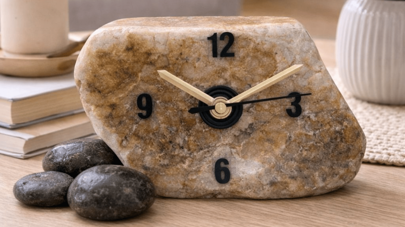 River stone time table clock