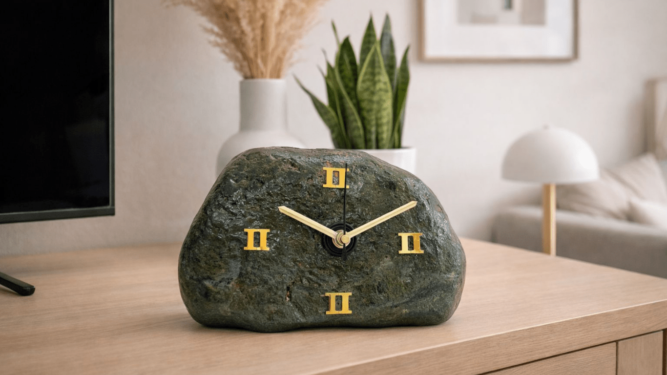 River stone time table clock